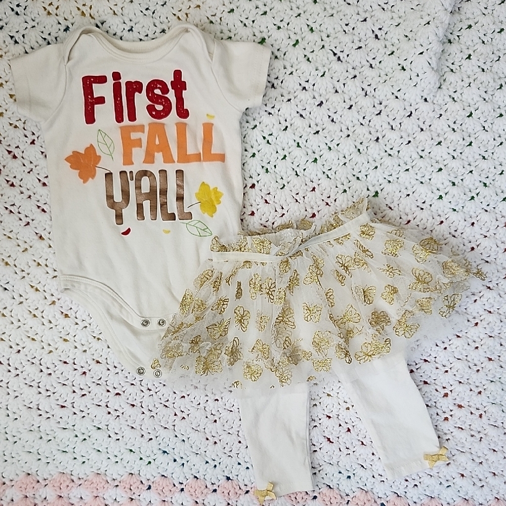 First Fall Y'all Onesie and Tutu Skirt Set